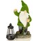 Earnest Flocked Garden Gnome with Lantern Solar Powered LED Outdoor Decor Light Great Addition for Your Garden Solar Powered Light Garden Gnome Christmas Decorations Gifts